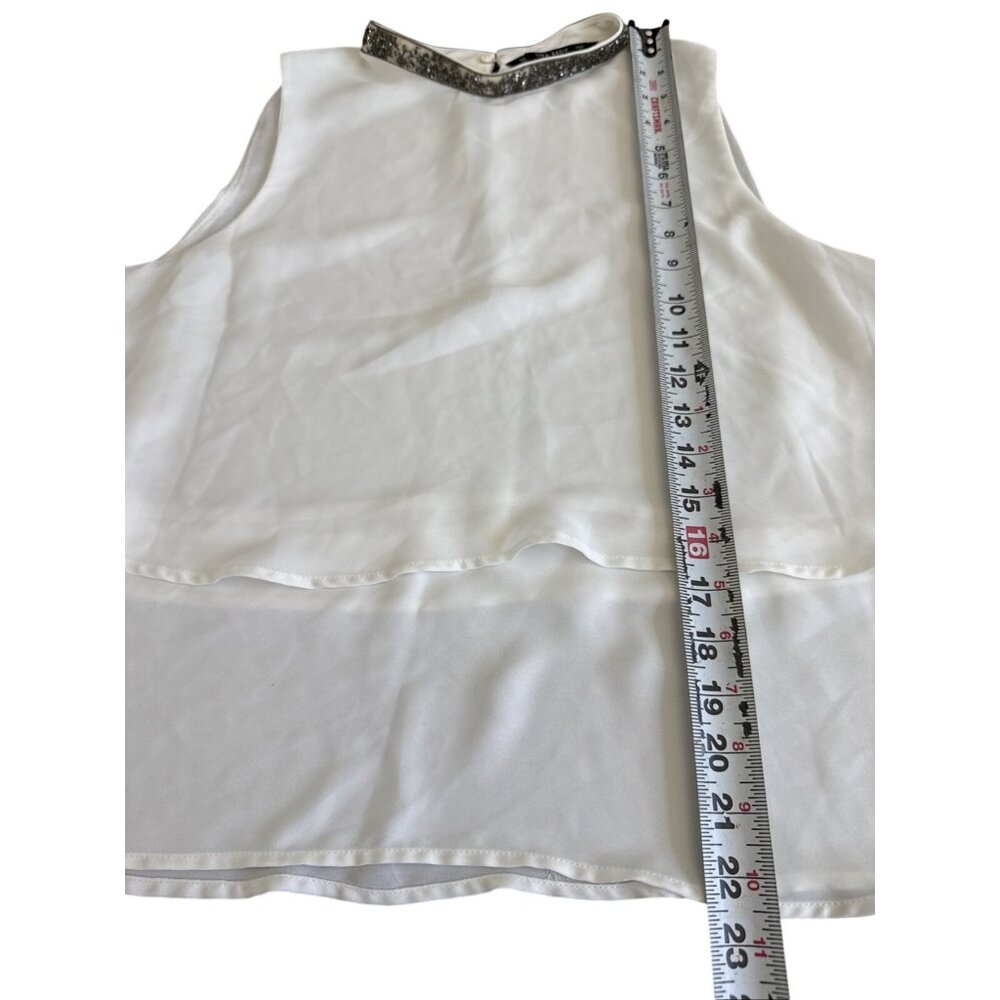Zara Basic Collection White Layered Sleeveless Bl… - image 7